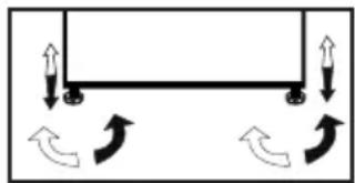 Pure diagram of a horizontal beam with upward and downward arrows indicating force or direction, no text or symbols present.