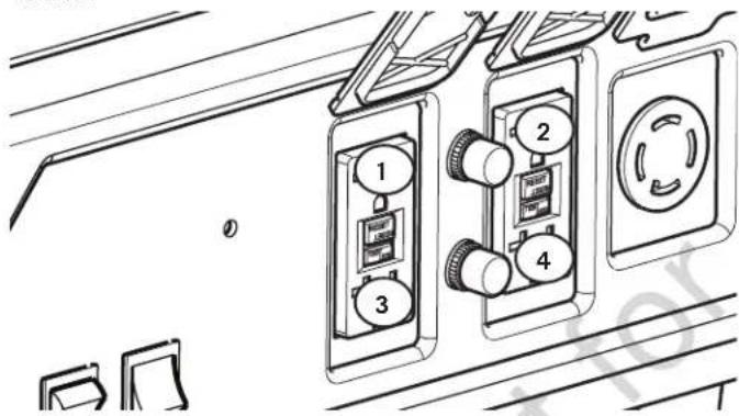 Technical diagram showing three labeled electrical switch components with numbered parts and connection details