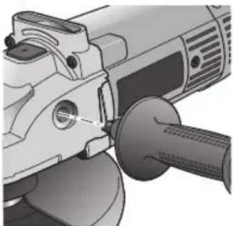 DEWALT DWE491 - Attaching the Side Handle (Fig. B) - 1