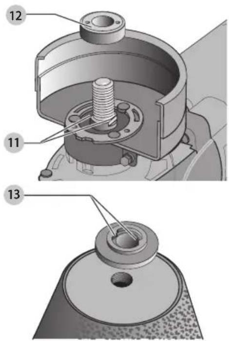 DEWALT DWE491 - Montagem do Disco de Copo Cônico (Fig. H) - 1