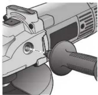 DEWALT DWE491 - Fixação do Cabo Lateral (Fig. C) - 1