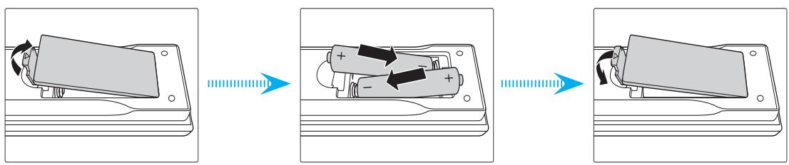 OPTOMA ZU1700 - Installation et remplacement des piles - 1