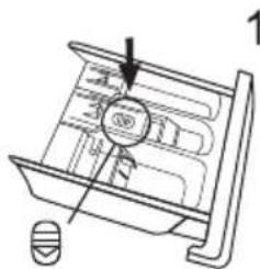 Technical diagram showing a mechanical assembly with labeled components and an arrow indicating direction