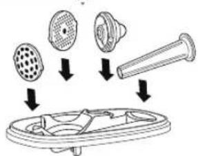 Diagram illustrating the process of a mechanical component with labeled parts and directional arrows indicating sequence.