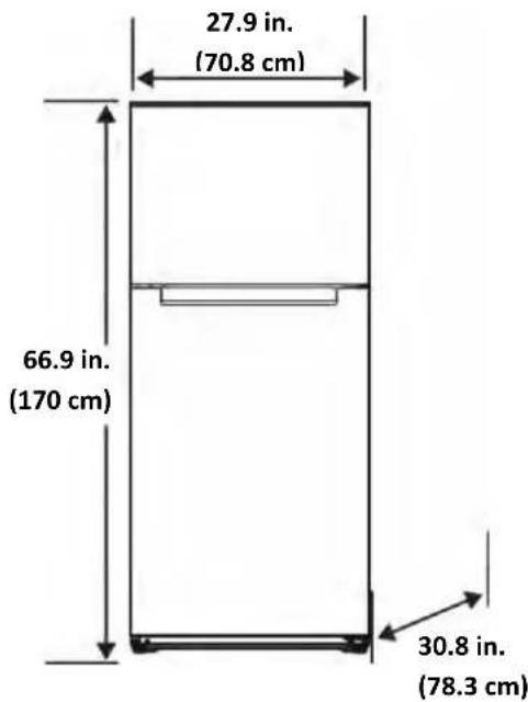 27.9 in. (70.8 cm) 66.9 in. (170 cm) 30.8 in. (78.3 cm)