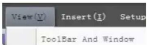 View(V) Insert(I) Setup Toolbar And Window