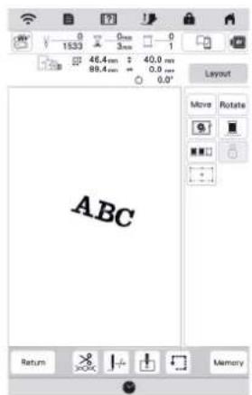 ABC 1533 0 0.00 0 3mm 1 46.4mm 40.0 mm 88.4mm 0.0 mm 0.0° Layout Move Rotate Return Memory