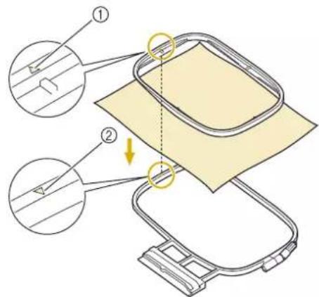 Technical diagram showing assembly steps of a device with labeled components and directional arrows indicating movement or assembly.