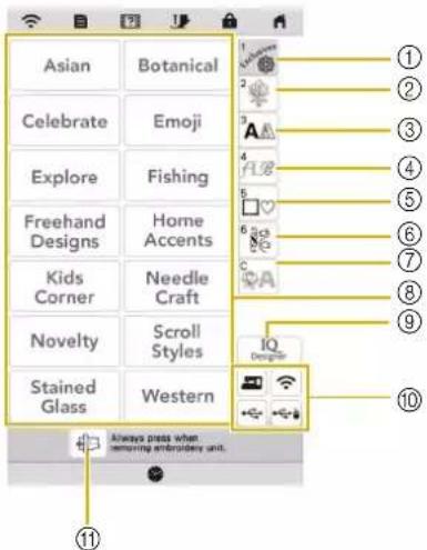 Asian Celebrate Explore Freehand Designs Kids Corner Novelty Stained Glass Botanical Emoji Fishing Home Accents Needle Craft Scroll Styles Western Always press when removing embroidery unit. 1 2 3 4 5 6 7 8 9 10