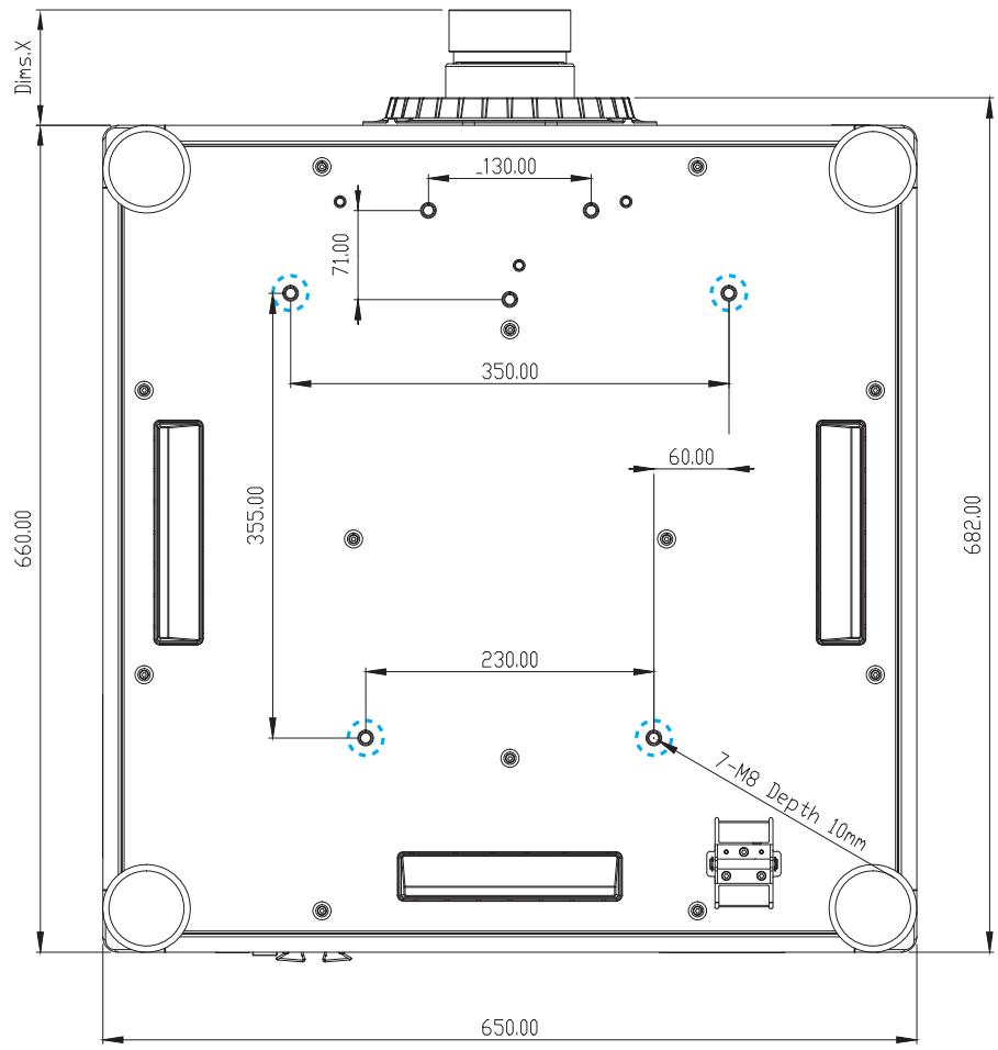 Dims.X 130.00 71.00 350.00 60.00 355.00 230.00 7-M8 Depth 10mm 660.00 682.00 650.00