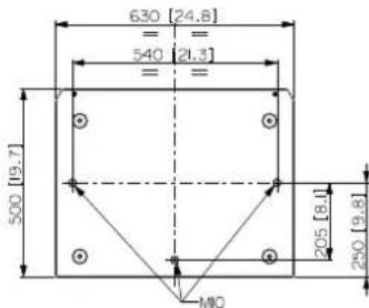630 [24.8] 540 [21.3] 500 [19.7] 205 [18.1] 250 [19.8] MIO