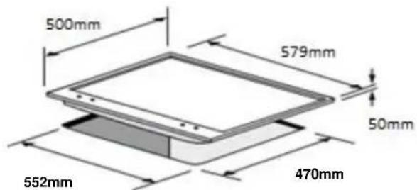 500mm 579mm 50mm 552mm 470mm
