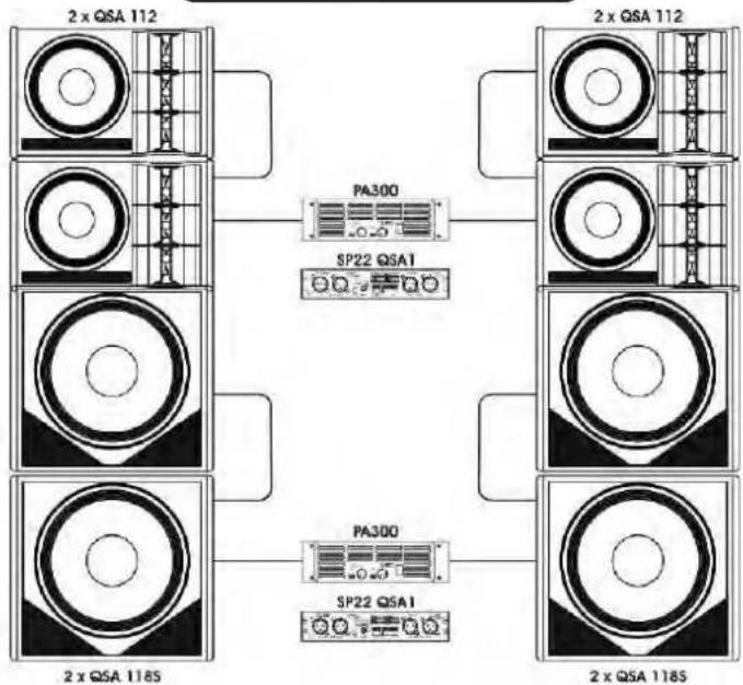 FBT QSA 118S - BI-AMP PASSIVE SYSTEM 17.200W (SPL 150dB) Line array speaker system ( Larger venues) - 2