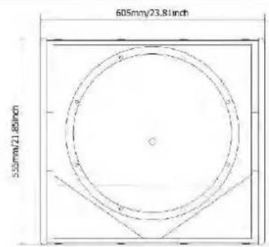 605mm/23.81inch 555mm/21.85inch