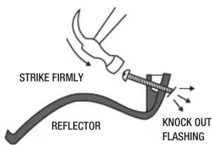 STRIKE FIRMLY REFLECTOR KNOCK OUT FLASHING
