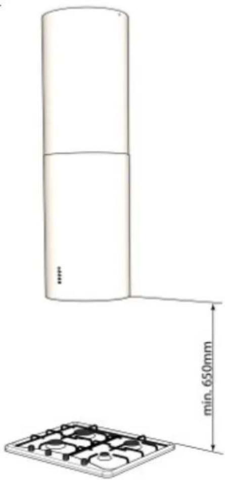 min. 650mm