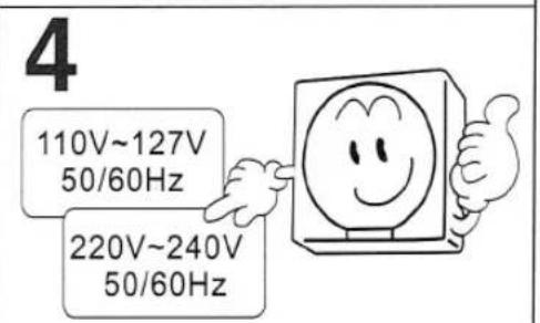 4 110V~127V 50/60Hz 220V~240V 50/60Hz