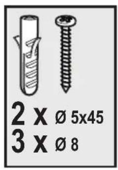 2 x Ø 5x45 3 x Ø 8