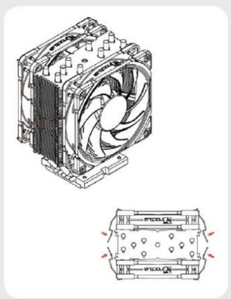 Noctua NH-U12S DX-3647 - Installing the fans5 - 2