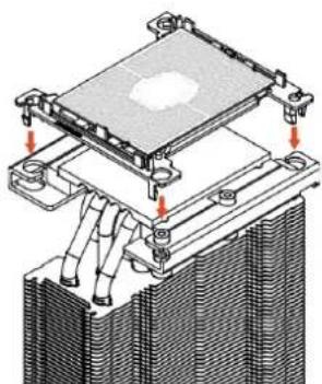 Noctua NH-U12S DX-3647 - Putting the CPU into the processor clip and fixing it to the heatsink - 7