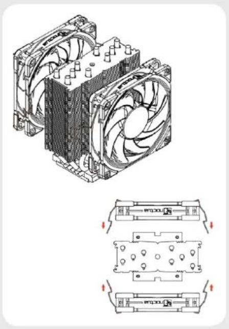 Noctua NH-U12S DX-3647 - Installing the fans5 - 1