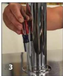 Perlick 69526W-2L - Mounting Draft Arms or Tee Towers to a Cabinet Top - 2