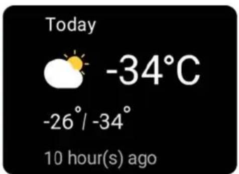 Today -34°C -26°/ -34° 10 hour(s) ago