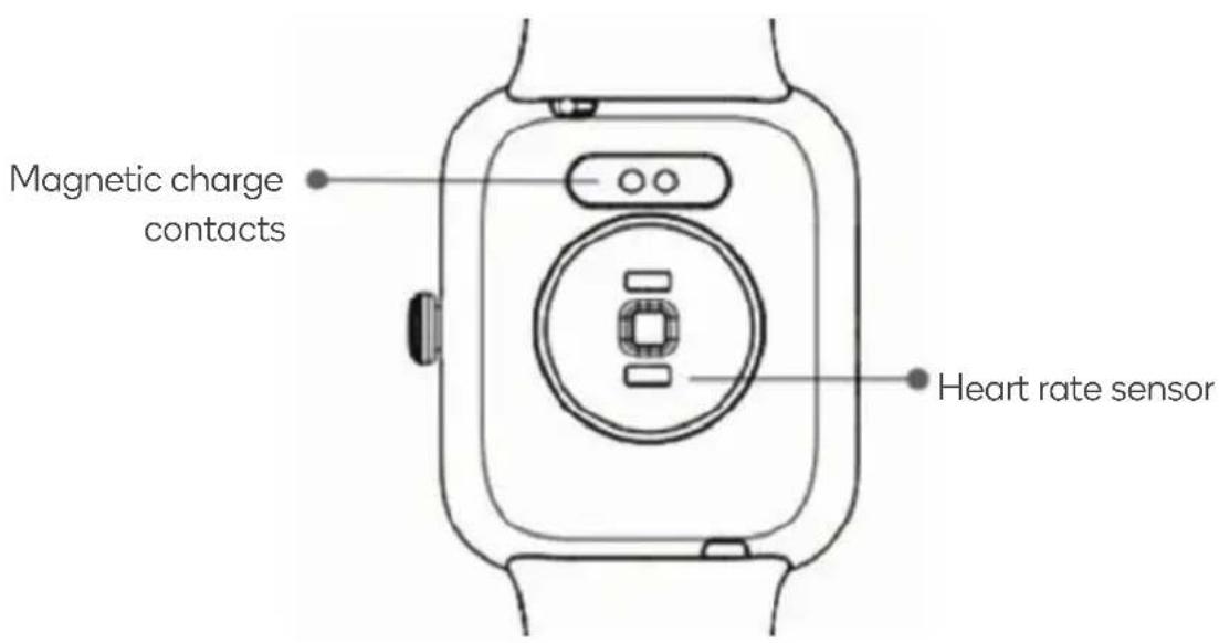 Magnetic charge contacts Heart rate sensor