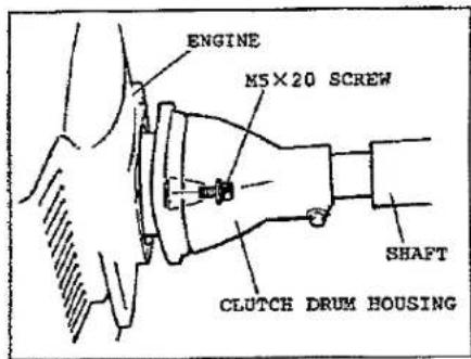 ENGINE M5×20 SCREW SHAFT CLUTCH DRUM HOUSING