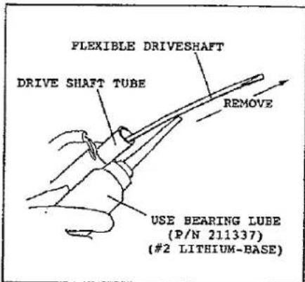 FLEXIBLE DRIVESHAFT DRIVE SHAFT TUBE REMOVE USE BEARING LUBE (P/N 211337) (#2 LITHIUM-BASE)