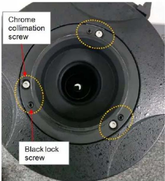 Chrome collimation screw Black lock screw