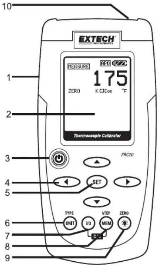 EXTECH MEASURE APO 175 ZERO K CJCon °F Thermocouple Calibrator PRC20 SET TYPE STEP ZERO UNIT I/O MEM C1-2
