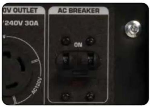 240V OUTLET AC BREAKER ON