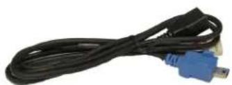 Black and blue cable with a white connector, no visible text or symbols