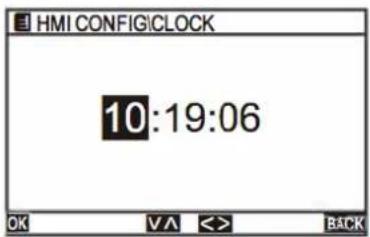 HMI CONFIGICLOCK 10:19:06 OK VA <> BACK