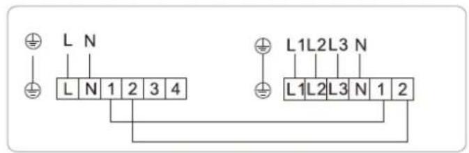 L N L N 1 2 3 4 L1L2L3 N L1L2L3 N 1 2