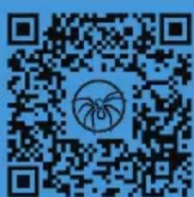 QR code with a central logo featuring a stylized palm tree design
