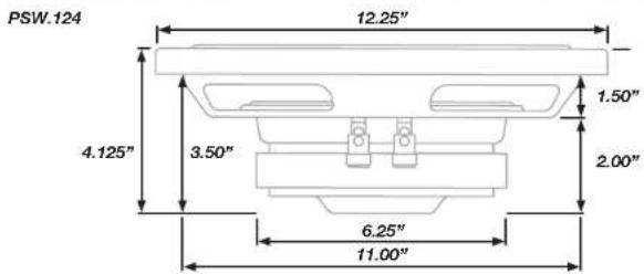 PSW.124 12.25" 4.125" 3.50" 6.25" 11.00" 1.50" 2.00"