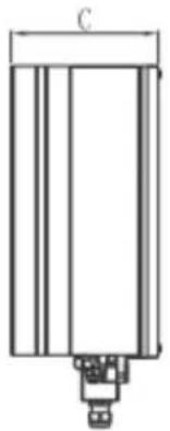 Pure technical line drawing of a cylindrical component with no text, numbers, or symbols