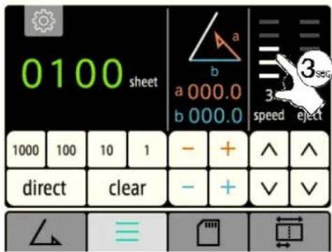 0100 sheet a 000.0 b 000.0 3 sec speed elect 1000 100 10 1 - + ^ ^ direct clear - + ✓ ✓ ≡