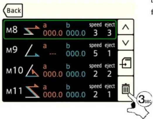 Back M8 a b speed eject 000.0 000.0 3 3 M9 a b speed eject --- 000.0 5 1 M10 a b speed eject 000.0 000.0 2 2 M11 a b speed eject 000.0 000.0 2 1