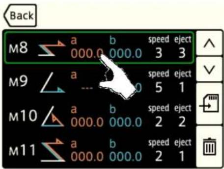 Back M8 a b speed eject 000.0 000.0 3 3 M9 a speed eject --- 0 5 1 M10 a b speed eject 000.0 000.0 2 2 M11 a b speed eject 000.0 000.0 2 1