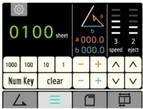 0100 sheet a 000.0 b 000.0 3 speed 2 eject 1000 100 10 1 Num Key clear - + + √ √