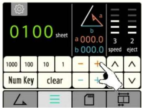 0100 sheet a 000.0 b 000.0 3 speed 2 eject 1000 100 10 1 Num Key clear - + ^ + - + ✓