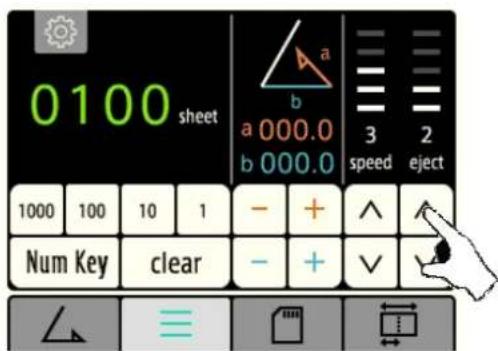 0100 sheet a 000.0 b 000.0 3 speed 2 eject 1000 100 10 1 Num Key clear - + + - + ✓
