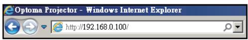 Optoma Projector - Windows Internet Explorer http://192.168.0.100/