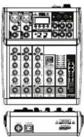 Technical diagram of an electronic testing device with labeled ports and control panels