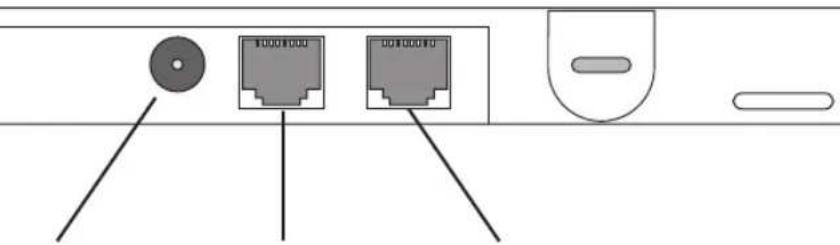 Diagram showing three labeled electronic components connected to a header with a shield icon, likely representing a device interface or terminal block.