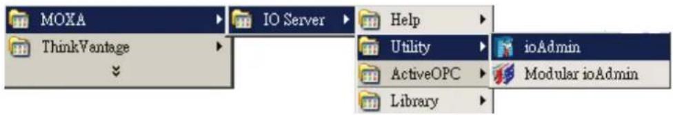 MOXA ThinkVantage IO Server Help Utility ActiveOPC Library ioAdmin Modular ioAdmin