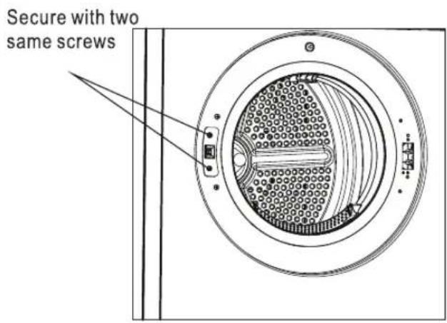Secure with two same screws